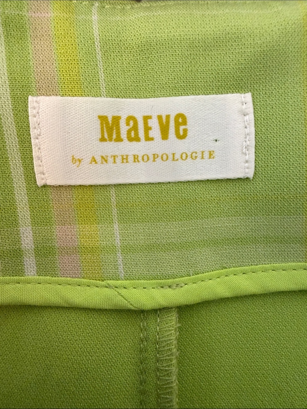 Anthropologie Maeve Skirty Godet Skort in Plaid Chartreuse Size 16 - Picture 9 of 12